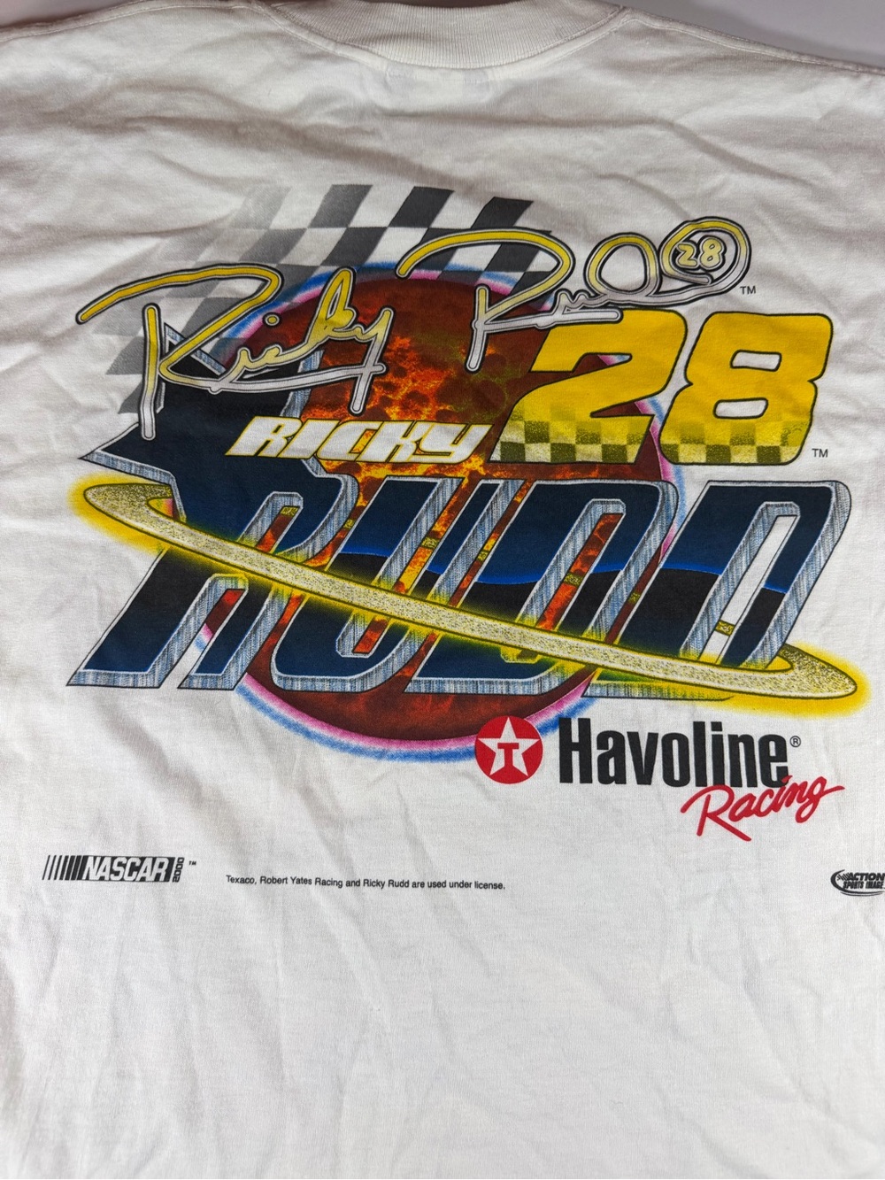 2000’s Ricky Rudd Nascar White Short-Sleeve Graphic Racing Tee - Picture 5 of 7